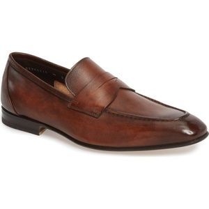 Santoni Gannon G5 Penny Loafer In Tan  #5496053